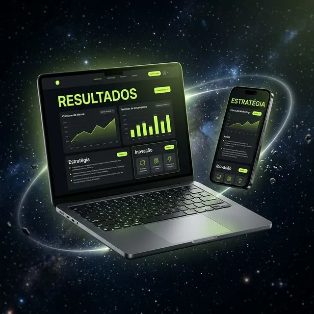 Mockup de site em múltiplos dispositivos